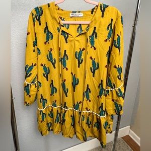 Giddy up Galmour long sleeve cactus dress